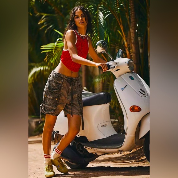 Free People Pants - Free People Moon Bay Parachute Shorts Size Small Army Green- NWOT